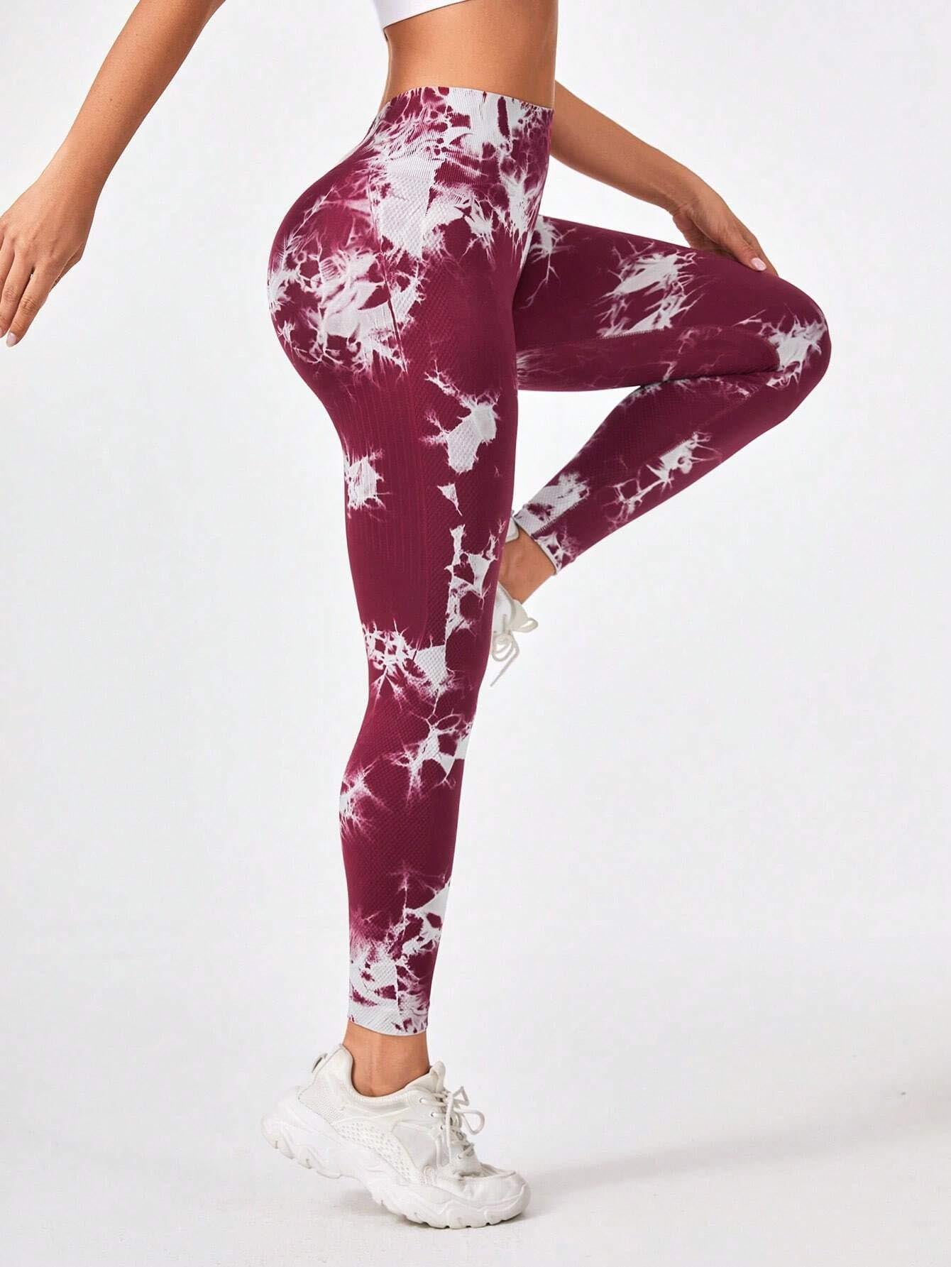 Tie-Dye Scrunch Leggings – Confidence Meets Comfort Tie Dye Workout Seamless Leggings For Women High Waist Gym Leggings Yoga Pants, Seamless Leggings For Women High Waist Yoga Pants, Scrunch Butt Lifting Elastic Tights