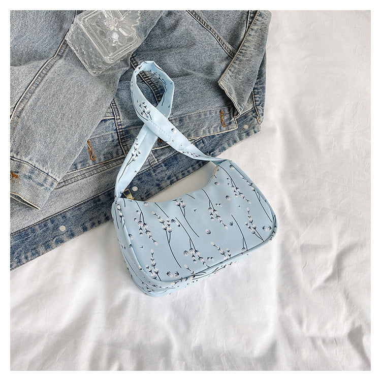 Blossom Mini Shoulder Bags – Soft Pastel Florals with a Touch of Whimsy Simple Nylon Bag Women's Fashion Shoulder Bag