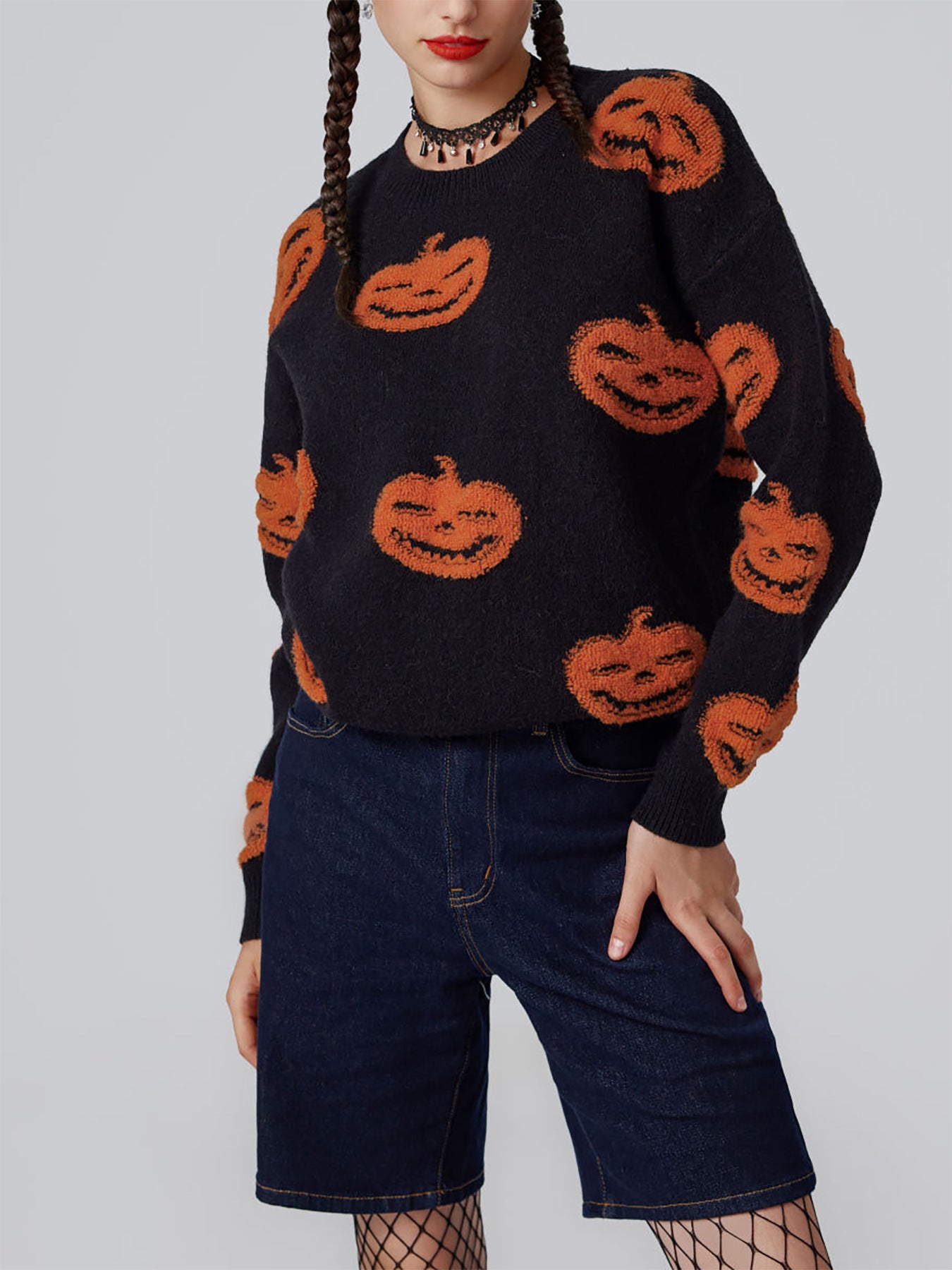Fashion Round Neck Pullover Halloween Sweater