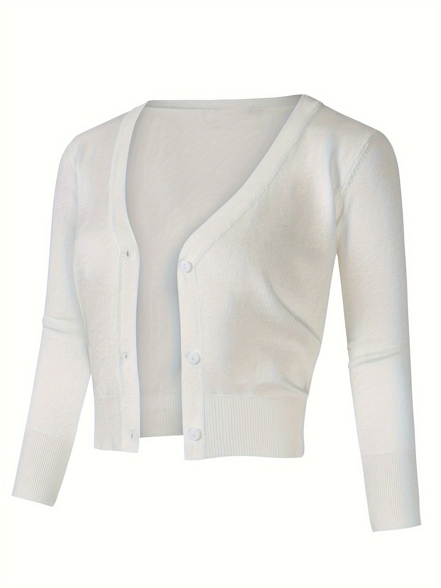 Solid Color Button Up Front Woolen Sweater For Casual Wear