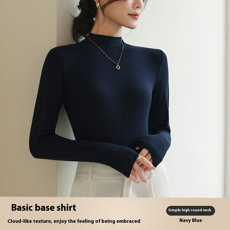 Half Turtleneck Bottoming T-Shirt Women's Autumn And Winter New Western Style