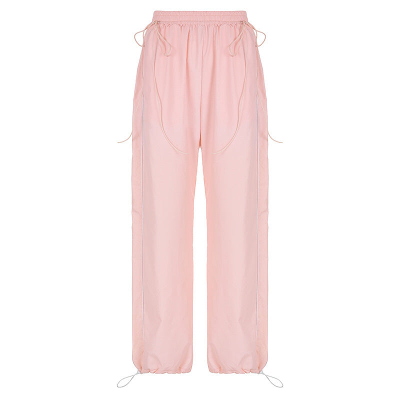 Tight Waist Loose Straight Cargo Pants
