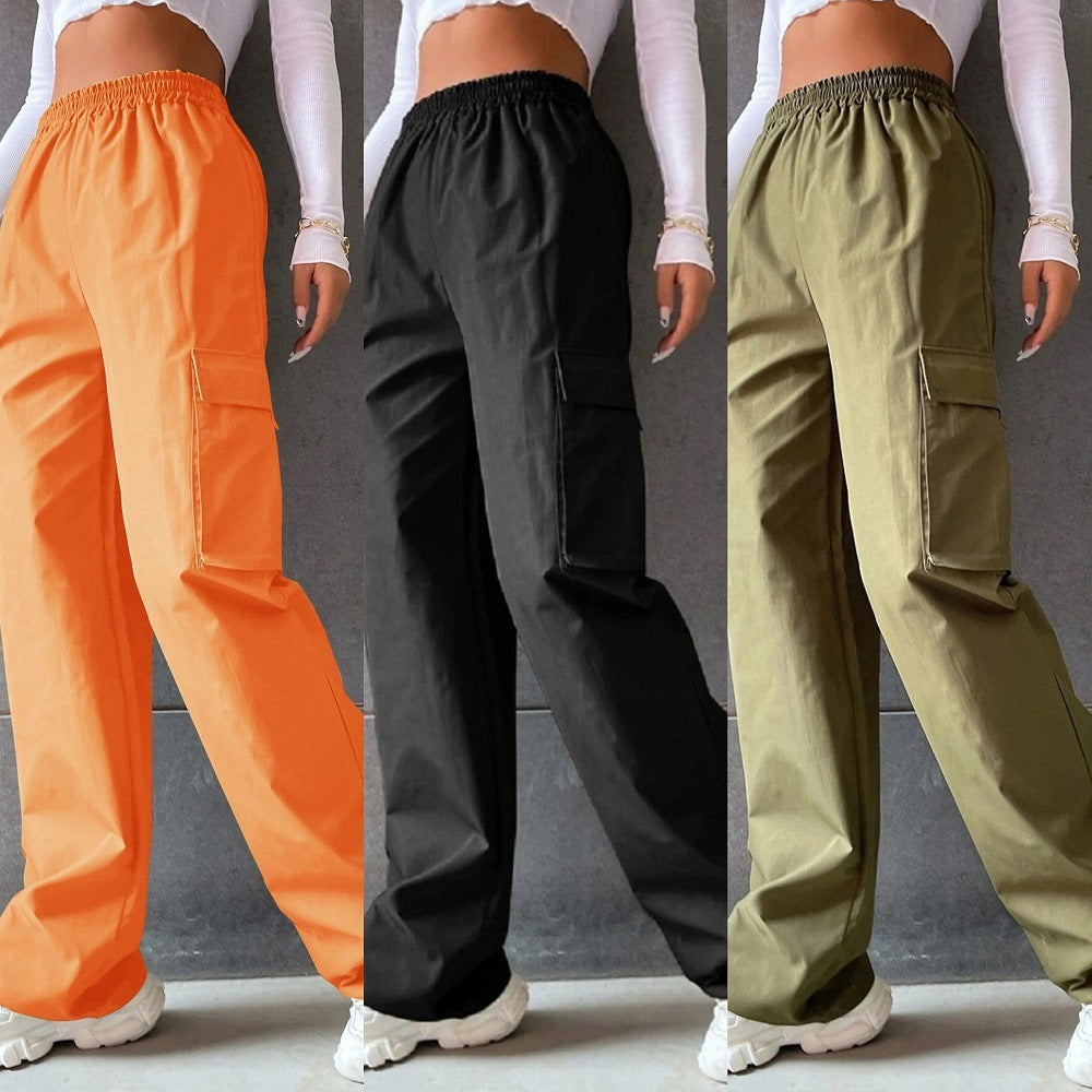 Urban Flex Cargo Pants – Bold Colors, Bigger Moves No Belt Pants High Waist Season Wide Leg Pants Straight Loose Temperament Commuter Pants