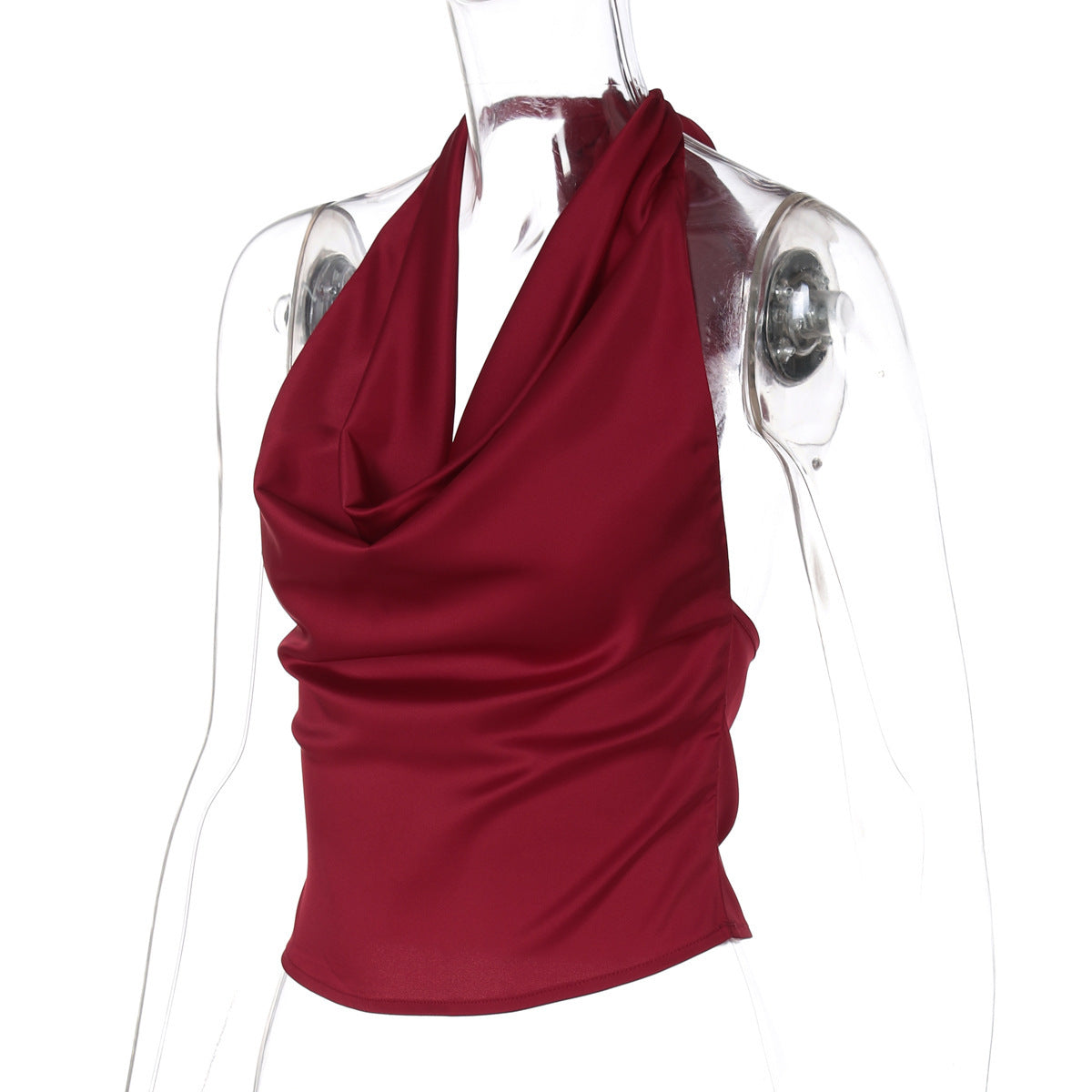 Halter Backless Tank Vest Fashion Solid Color Slim Fit Tied Tube Top For Women's