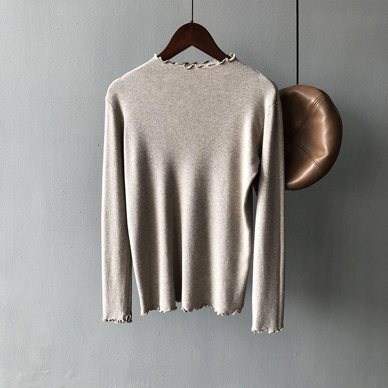 Korean Style Slim Bottoming Knitted Top Women