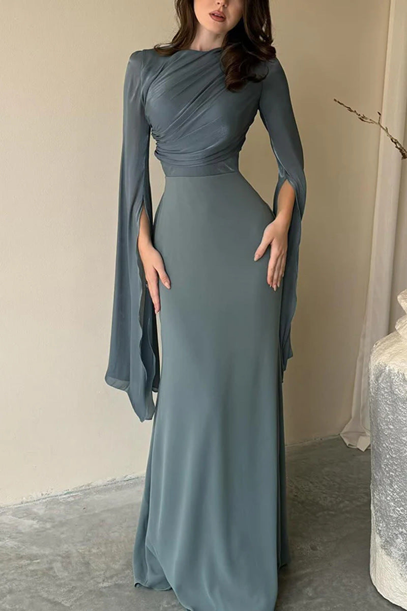 Fashion Temperament Crew Neck Slim Fit Dress For Women's