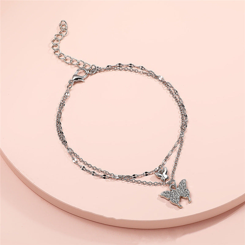 Elegant Delicate Butterfly Charm Anklet Netflix Fashion Airy Charm