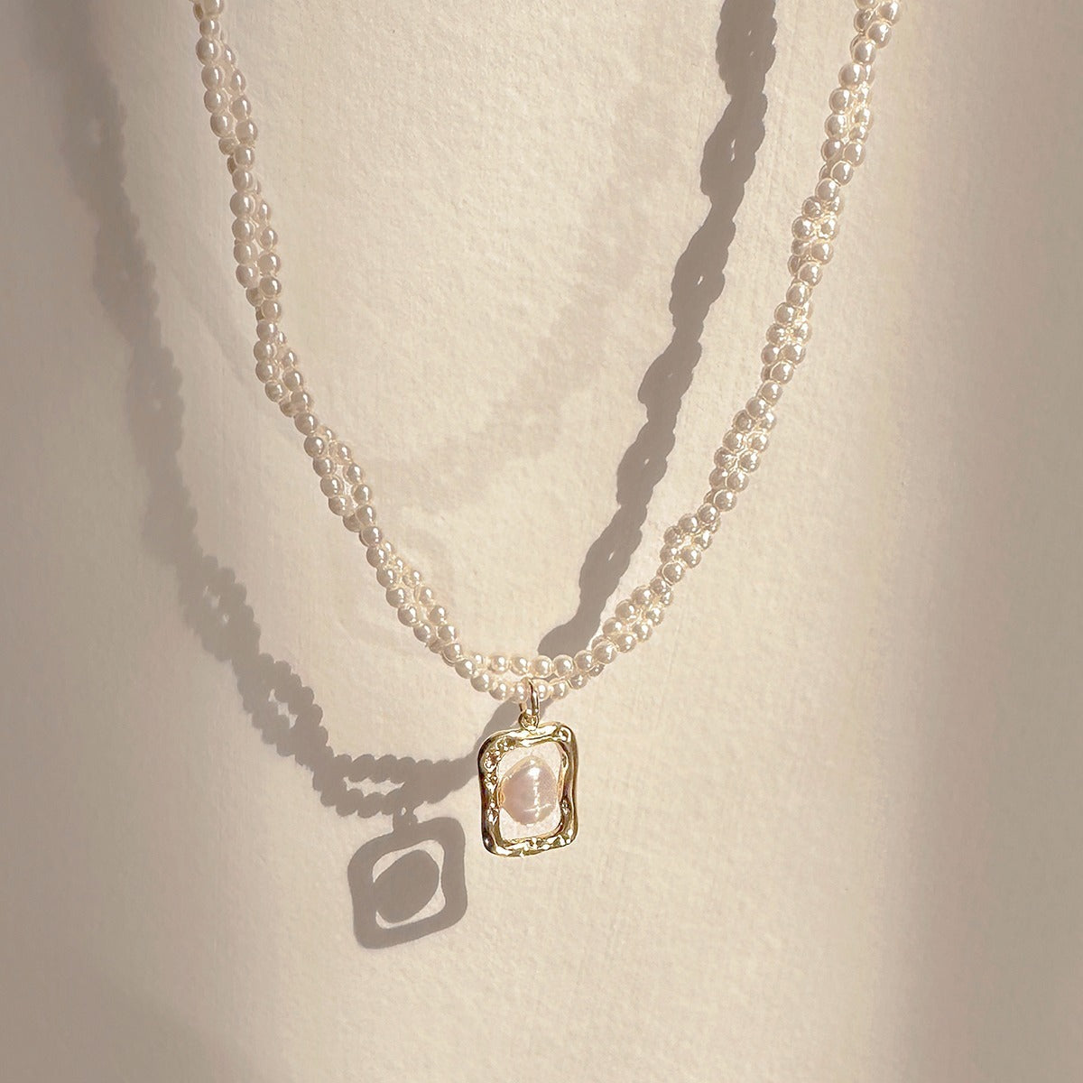 Niche Double Layer Twin Small Rice-shaped Beads Clavicle Temperament Entry Lux Fashion Necklace