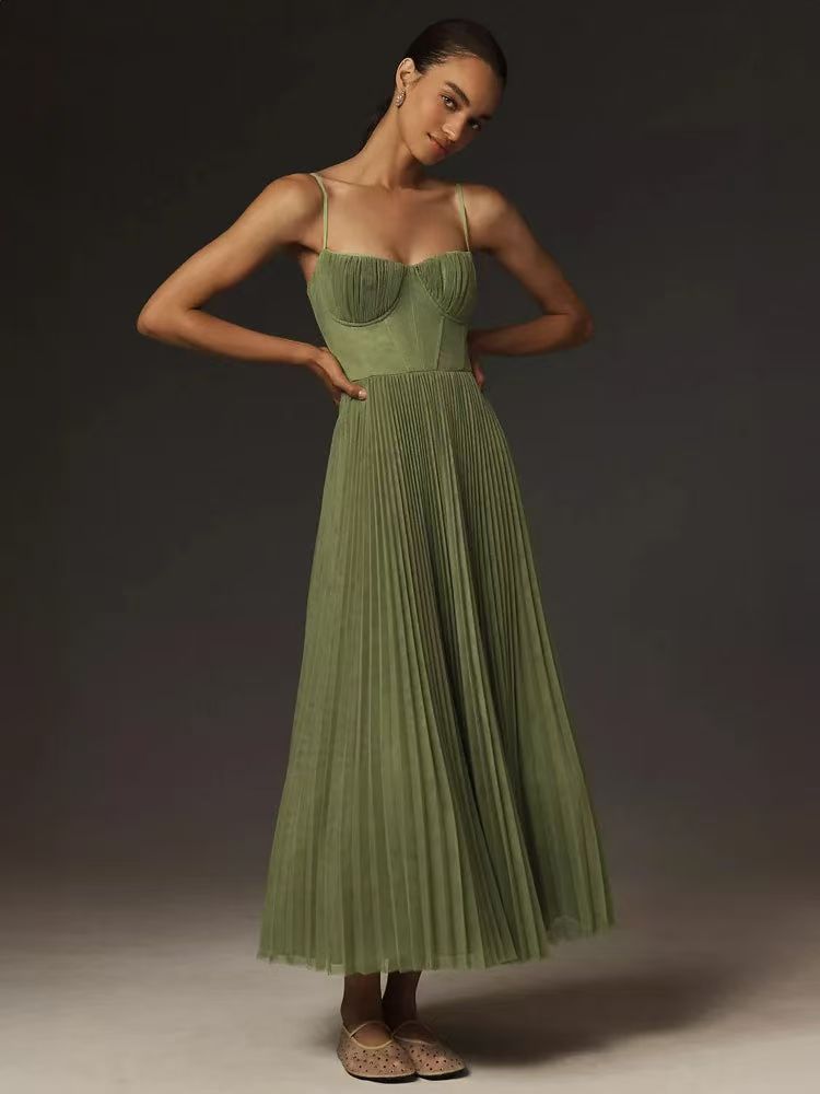 Sling Backless Sleeveless Slim Fit Dress For Women's