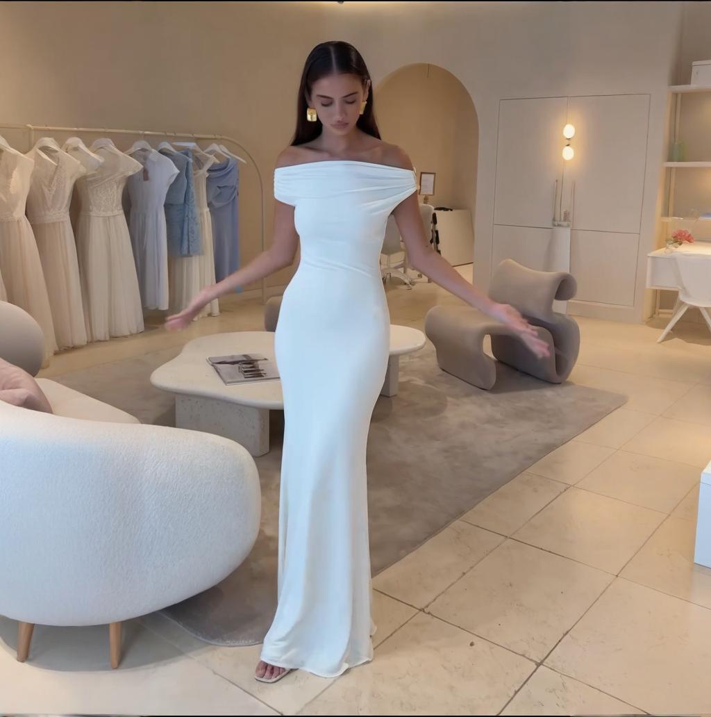 French Style Off-shoulder Shoulder-baring Sexy Temperament Waist-tight Bodycon Dress Women