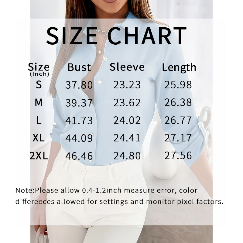Button Down Shirts V Neck Rolled Up Long Sleeve Tops Elegant Dressy Blouses Business Casual Outfits
