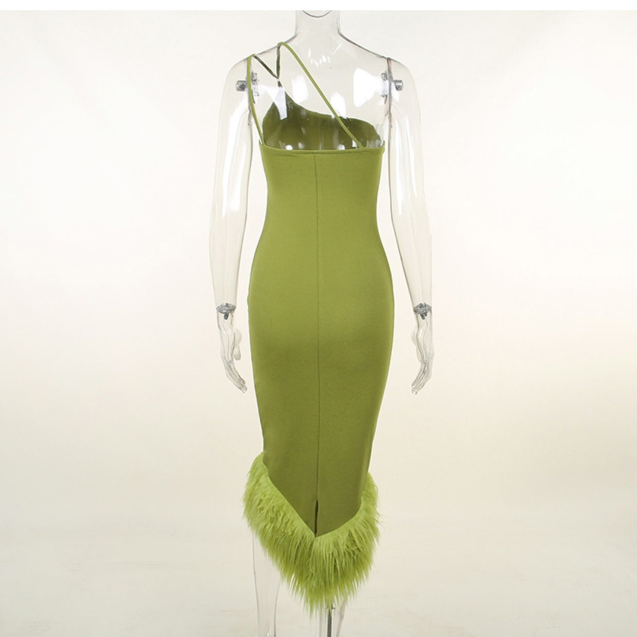 Chic & Sexy Tube Top Feather Trim Party Dress | Slim Fit Evening Gown