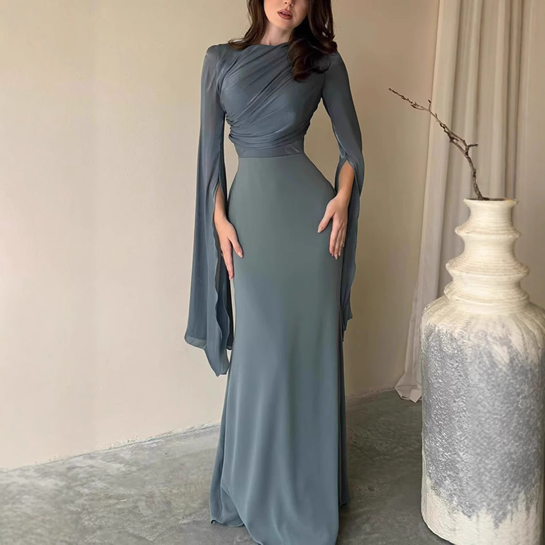 Fashion Temperament Crew Neck Slim Fit Dress For Women's