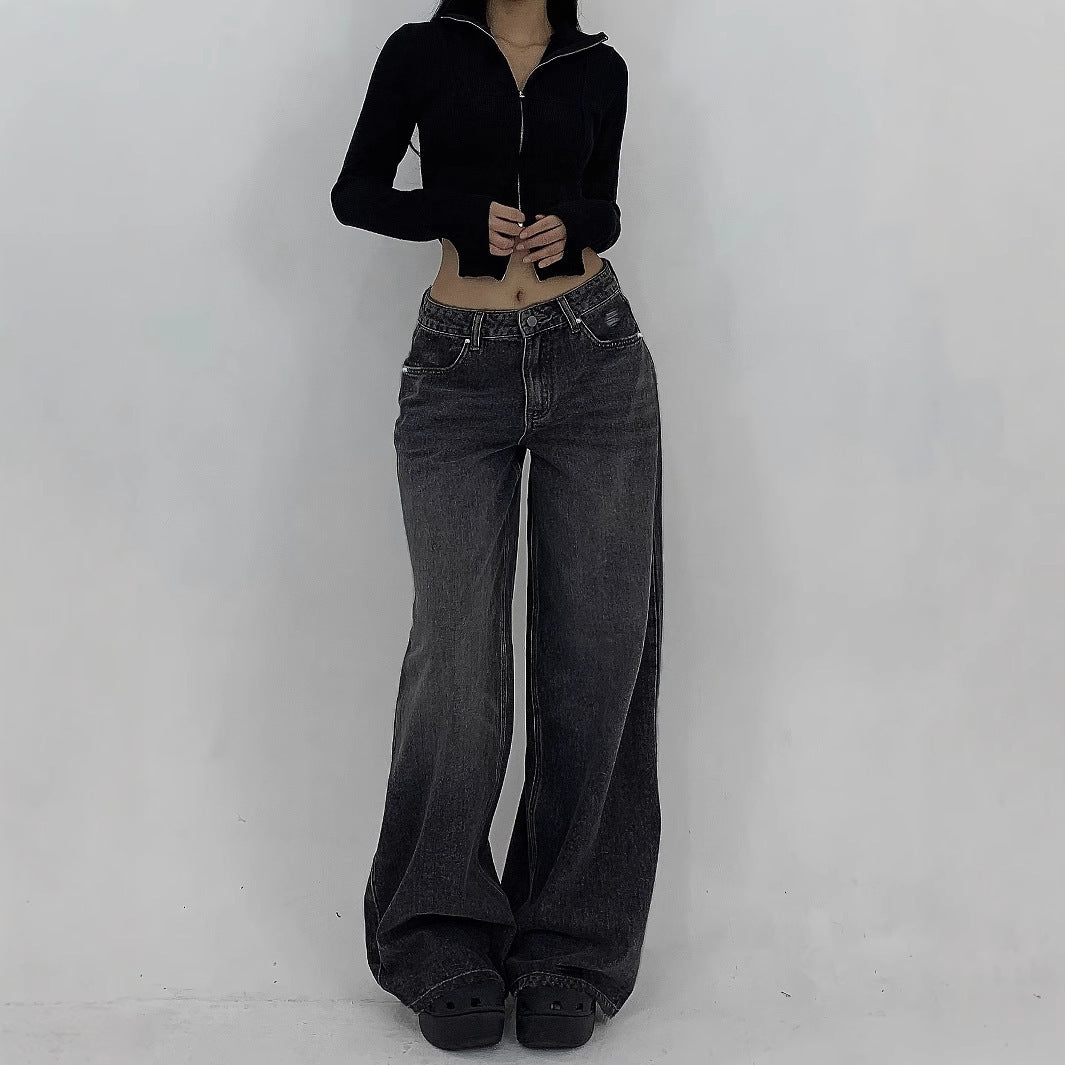 American Wide Leg Super Long Mop Jeans