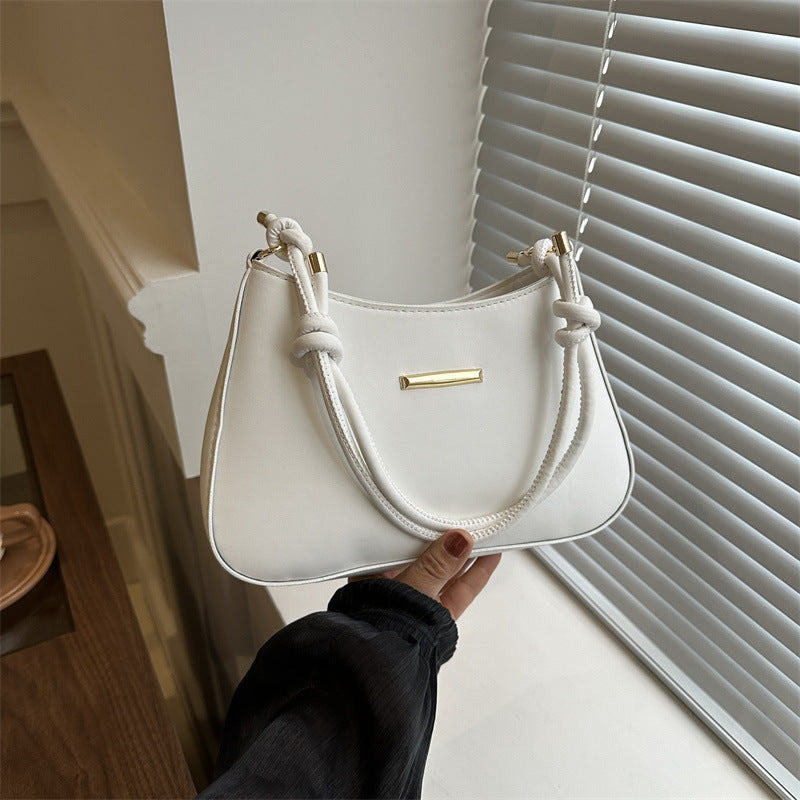 Stylish Minimalist Design Crescent-Shaped Purse Women's High-end Hand-held Armpit Small Square Bag