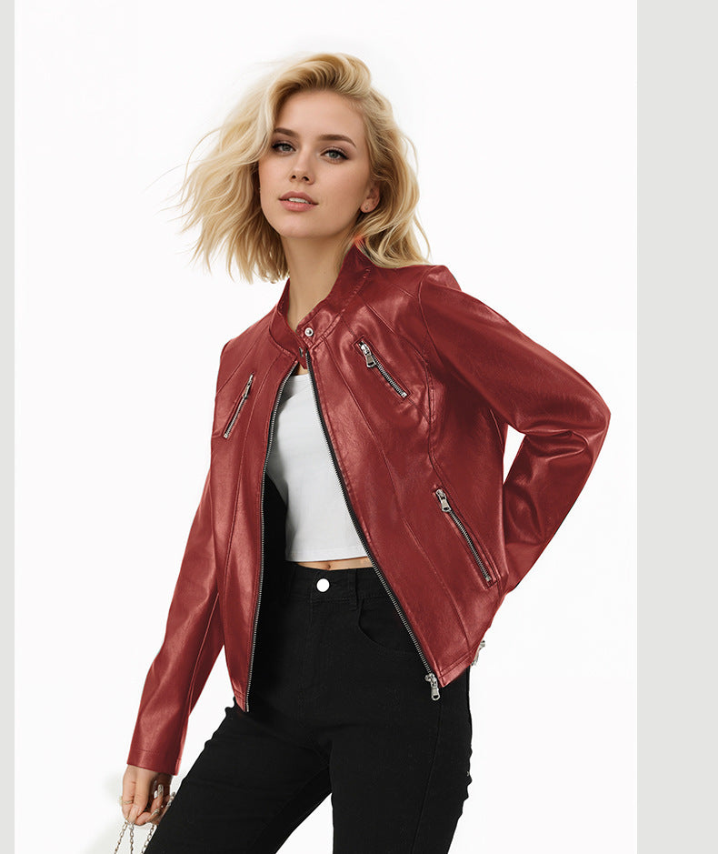 European And American Leather Jacket Women's High-grade