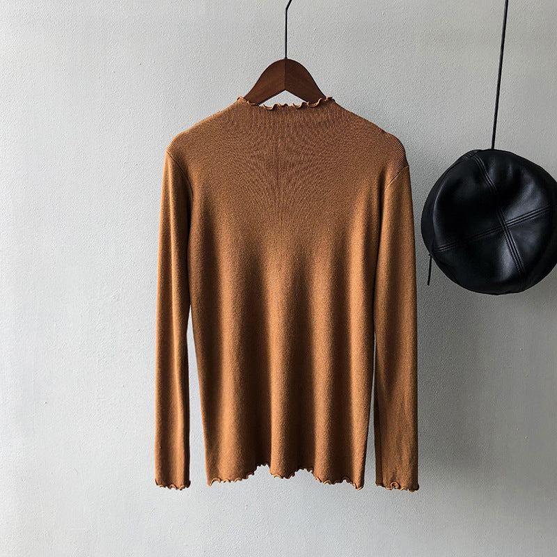 Korean Style Slim Bottoming Knitted Top Women