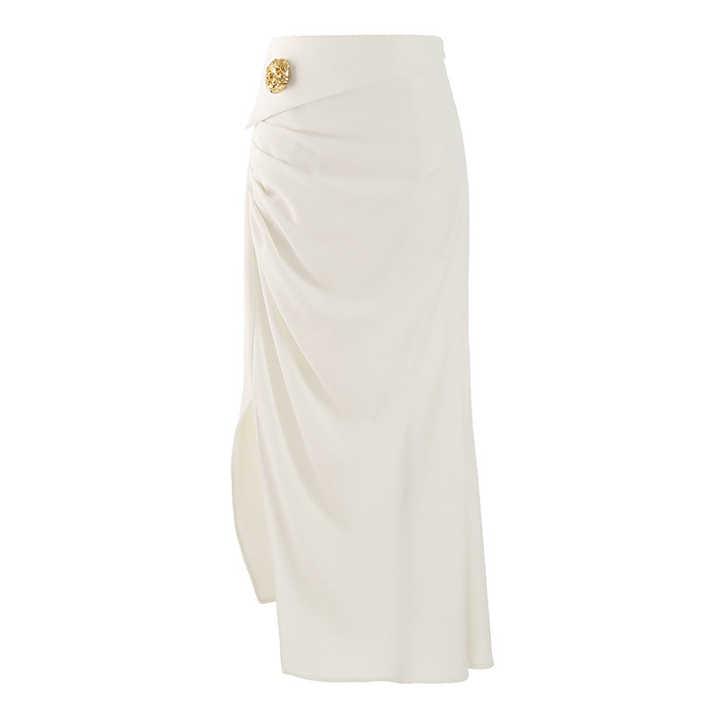 Elegant Irregular Slit Skirt For Women
