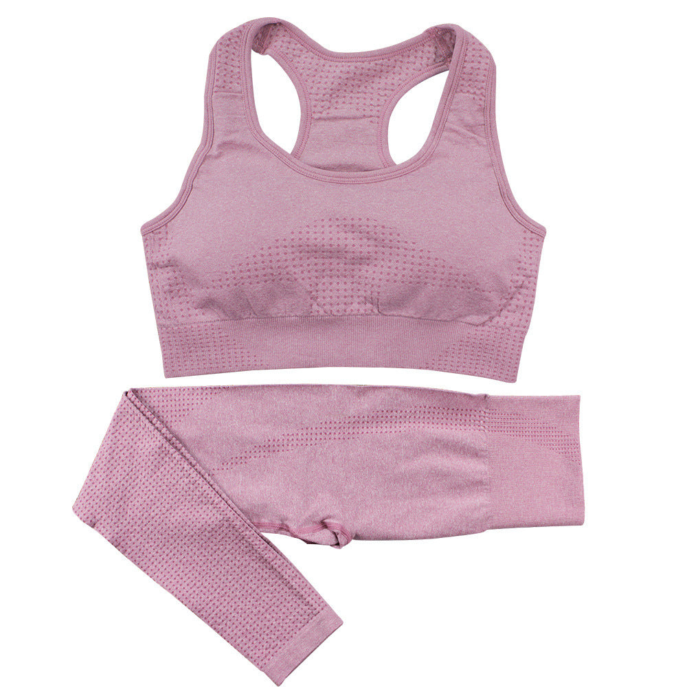 Seamless 2-Piece Workout Set – Sculpt, Support & Slay Tracksuit High Waist Leggings Workout Sportswear Gym Clothing Fitness Crop Top Sports Suits Gym Set