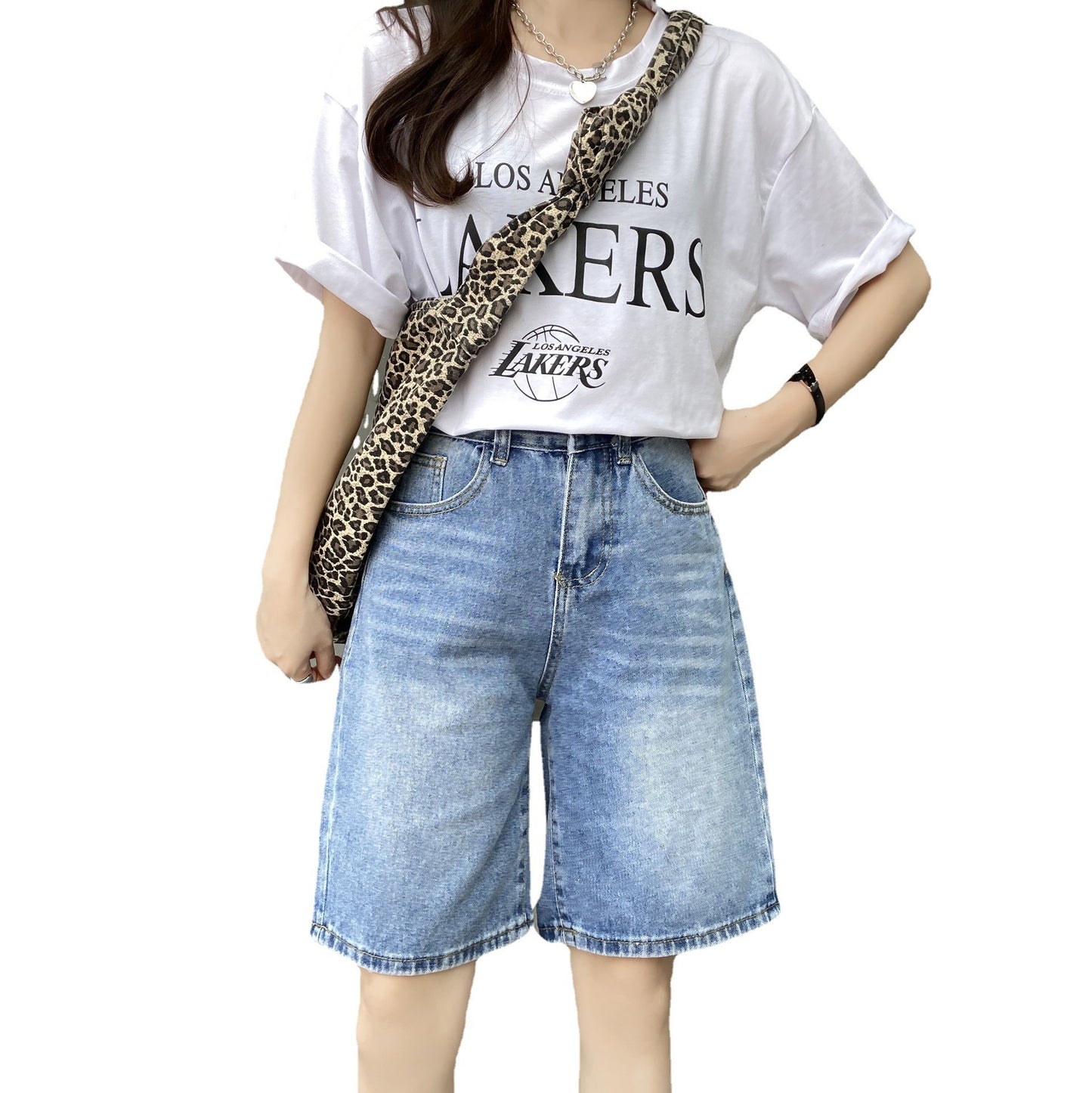 Retro High Waist Denim Jeans Shorts For Women's