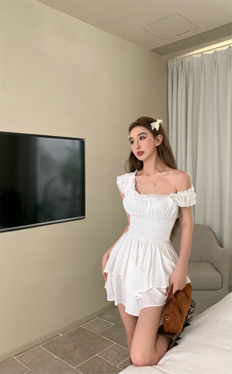 Summer Women's Black Collar Dress For Women's