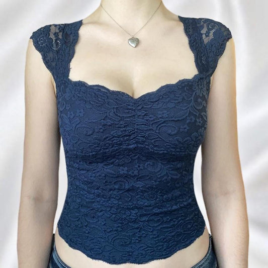Lace Slim Short-sleeved Tops For Women's