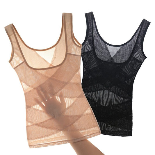 Seamless Ribbed Knit Scoop Neck Tank Top Postpartum Belly Bra and corset underwear