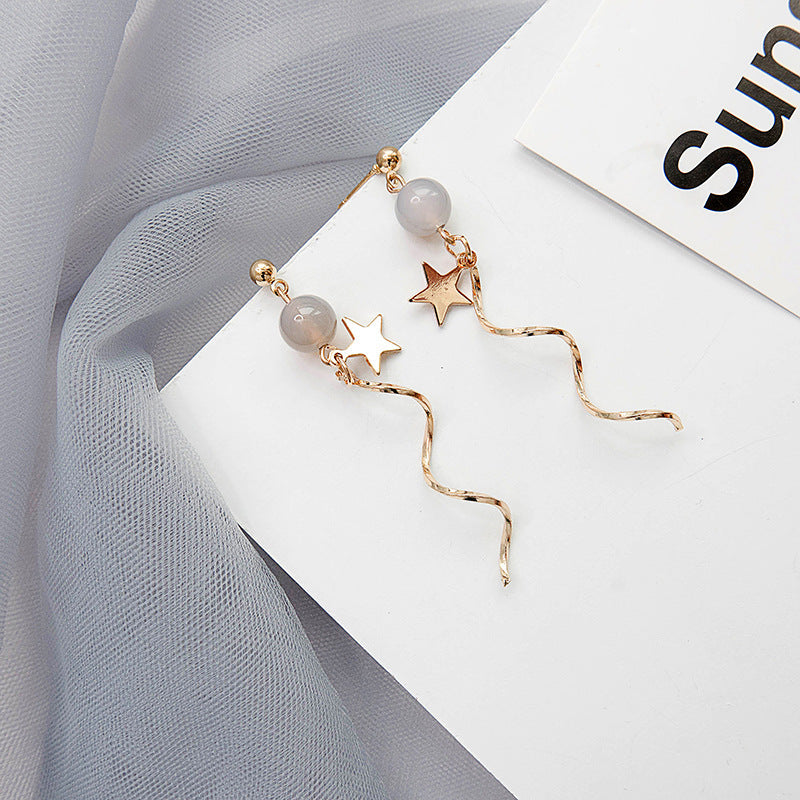 Chic Celestial Moon & Star Dangle Earring Set French earrings temperament fashion earrings