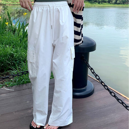 Everyday Easy Cargo Pants Ankle Banded Working Pants Loose All-match Wide Leg Pants