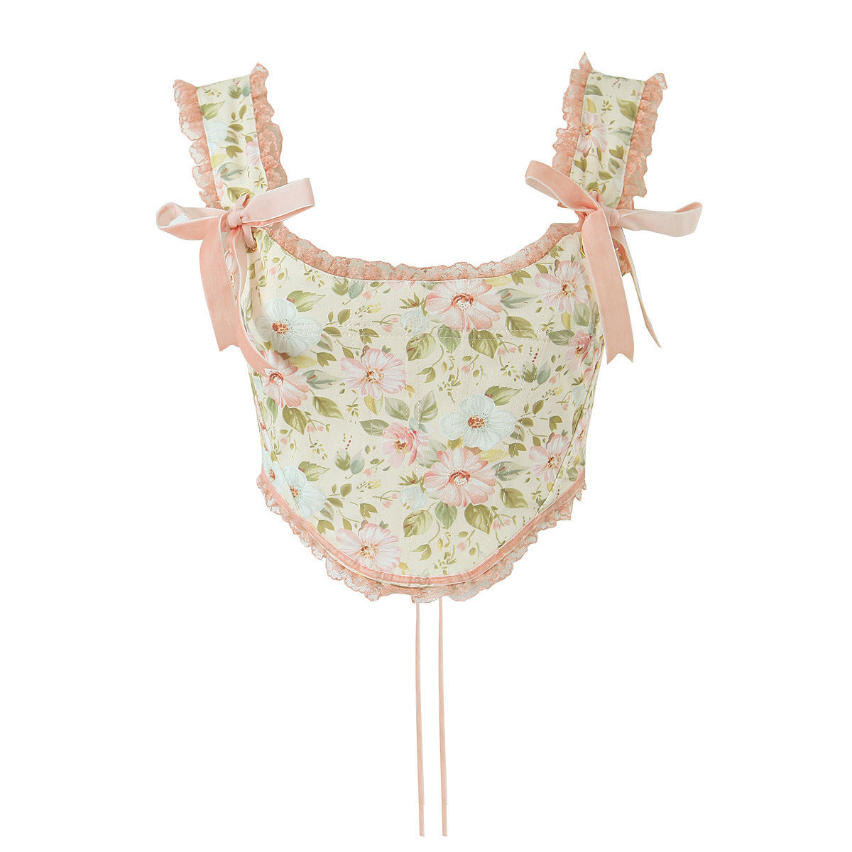 Sweet Printed Two-piece Women's Pure Lace Lace Lace-up Short Camisole Skirt