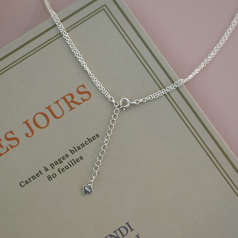Dainty Layered Pearl Choker Necklace - Minimalist Elegance Sterling Silver Chain Fashion Jewelry Gift