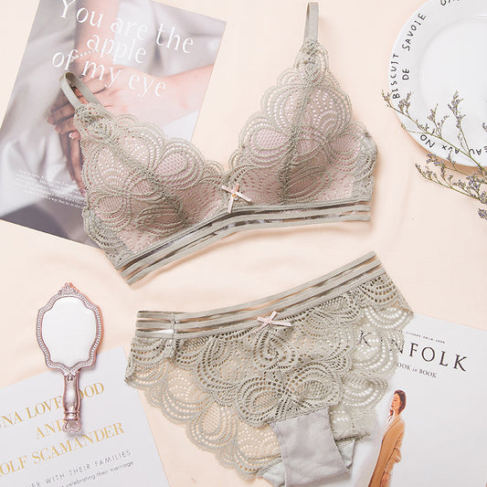 Comfortable & Sexy Transparent Lace Bra Triangle Cup Without Rims