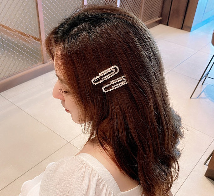 Pearl Embellished Snap Hair Clip Set