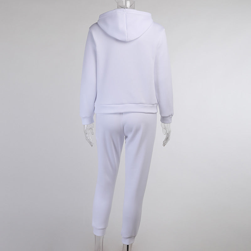 Oversized Fleece Tracksuit Set – Cozy Comfort Meets Street Style Simple Solid Color Hooded Casual Suit