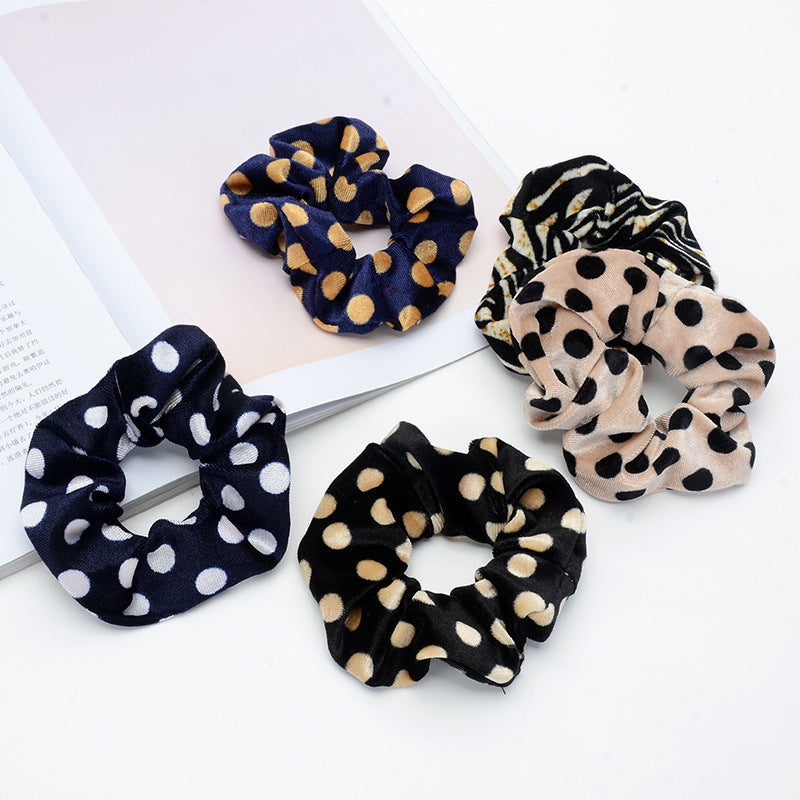 Vintage Leopard Spotted Hair Circle Fabric Hair Accessory