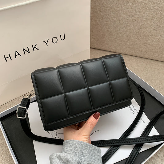 Fashion Embroidered Thread, Western Style, Messenger, Small Square Bag, Simple Texture, Shoulder Bag