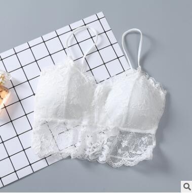 Lace Bralette Crop Top - Wireless Padded Camisole Summer Women Lace Sexy Top  bra