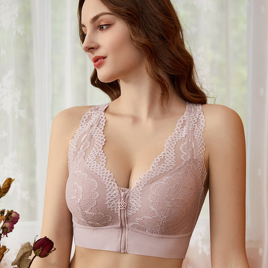 Invisible Under Clothing Lace Comfort Bralette Front Button Lace Bra, Zipper Bra, Vest, Underwear