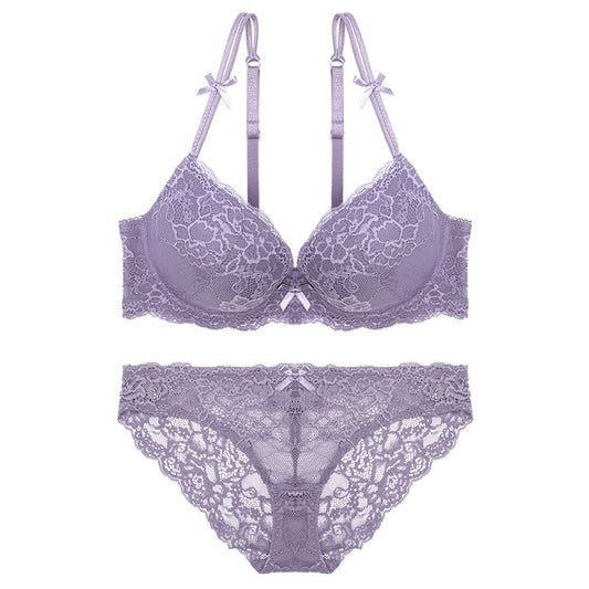 Sexy Sheer Floral Lace Bra & Panty Lingerie Set Lace Bra Set