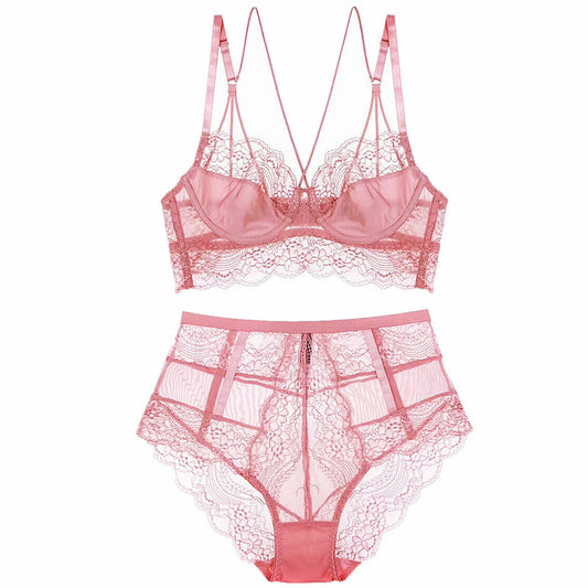 Provocative See-Through Lace Bodysuit Beauty back bra set