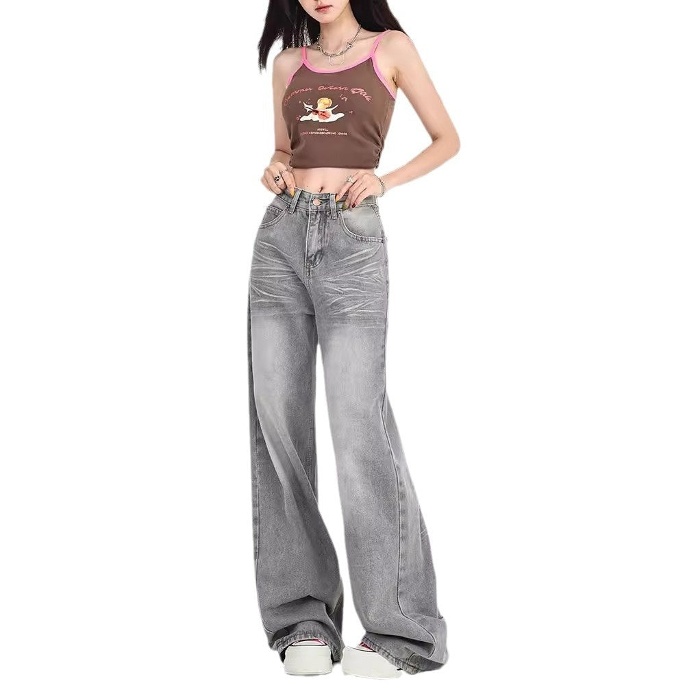 Sculpt & Style – High-Rise Shaping Wide-Leg Jeans Autumn Retro Loose Low Waist Straight Jeans For Women