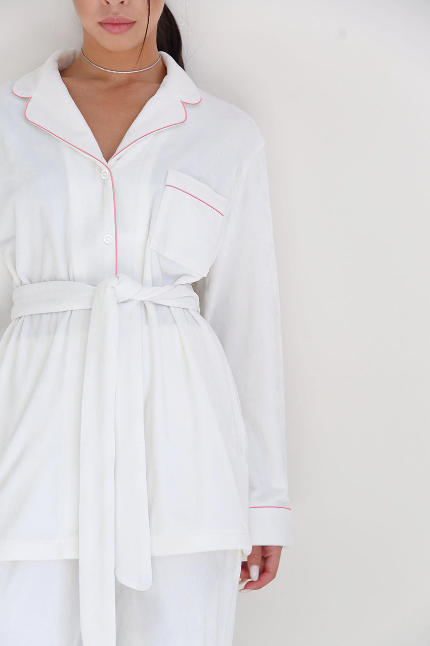 Comfortable & Smooth Silky Sleepwear Ensemble Women's Fashion French Pajamas