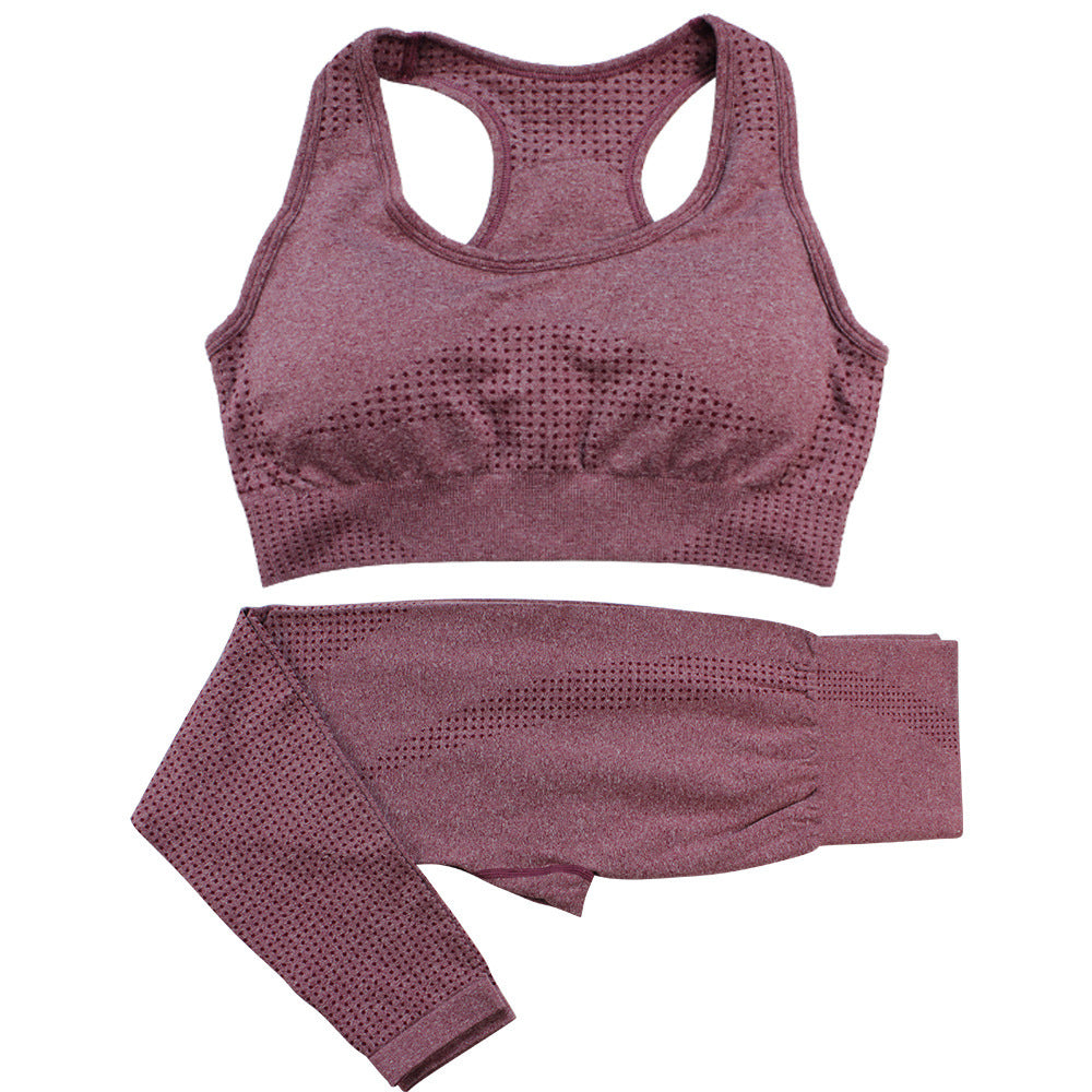 Seamless 2-Piece Workout Set – Sculpt, Support & Slay Tracksuit High Waist Leggings Workout Sportswear Gym Clothing Fitness Crop Top Sports Suits Gym Set