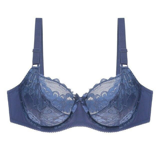 Full Coverage Lace Bra - Everyday Comfort & Support  Pure color bra lace women's plus size bra underwear