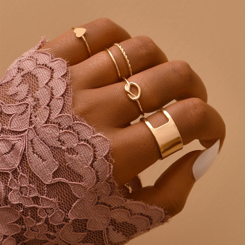 Boho Chic Midi & Knuckle Ring Pack Metal Ring Set Women