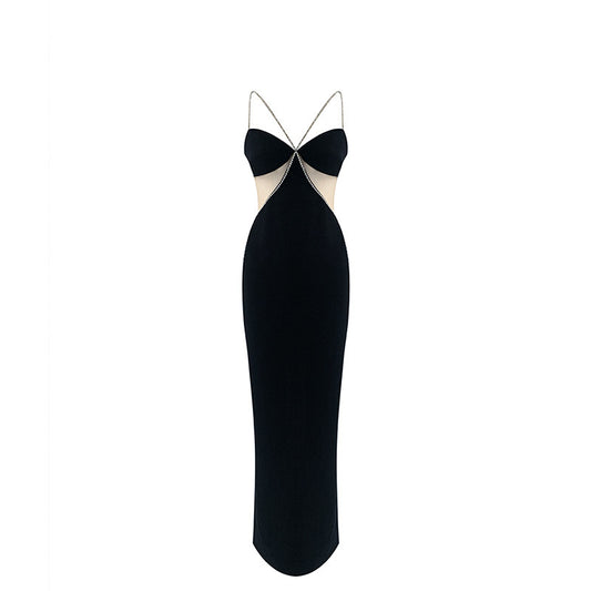 Sexy Small Black Bodycon Dress With Waist For Women's
