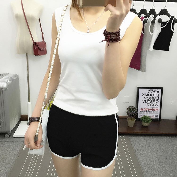 Black & White Striped Running Shorts - Women's Athletic Dolphin Shorts Sports Shorts Women Summer Women's Pajamas