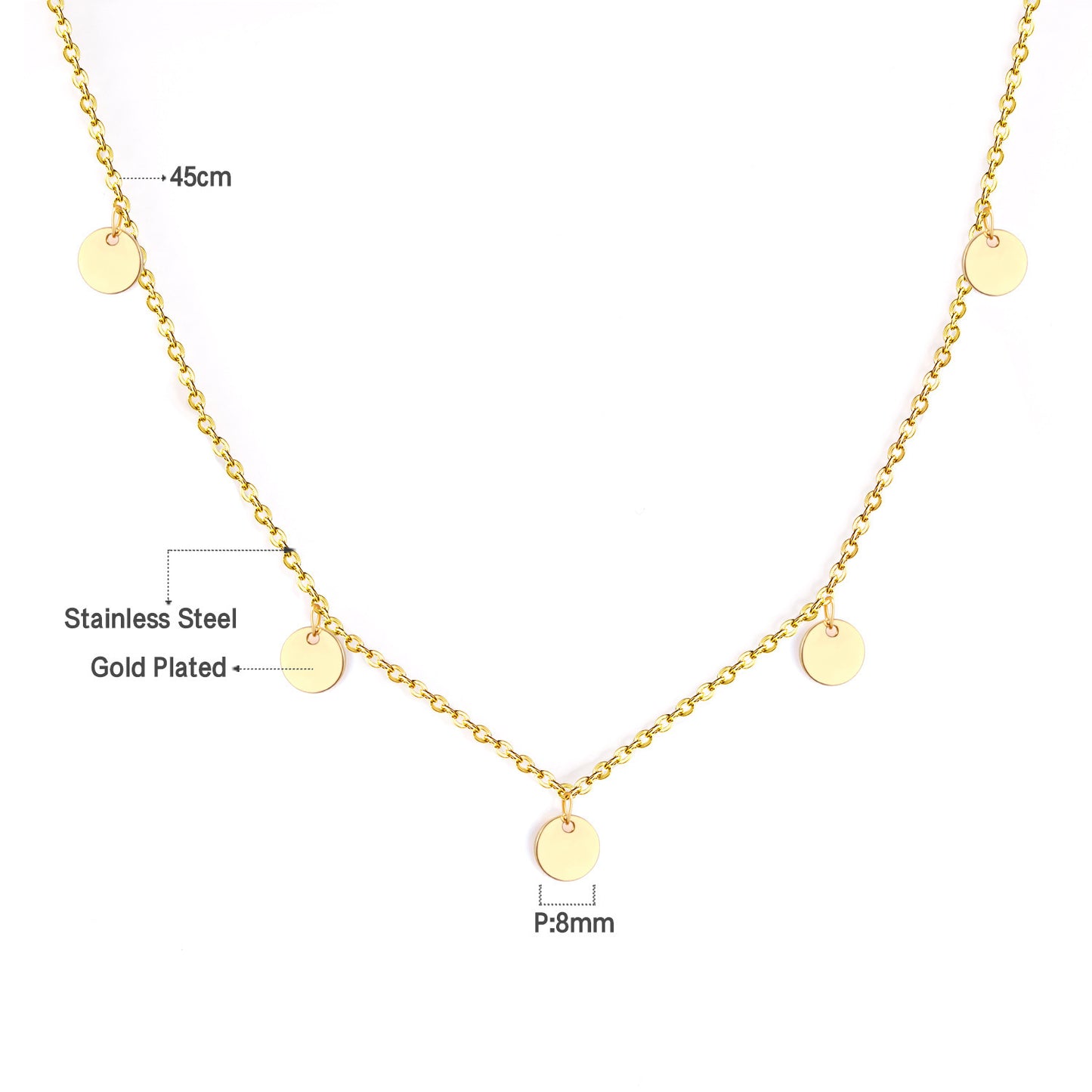 Minimal Disc Pendant Necklaces – Sleek, Chic & Effortless Women's Necklace Gold Steel Two Color Optional Pendant Necklace