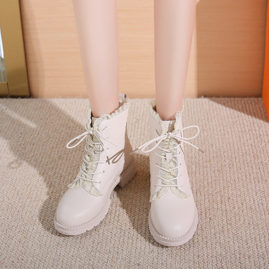 Lace-up Platform Short Martin Boots