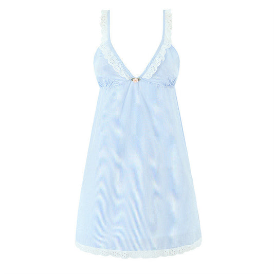 Lace Ruffled High Waist Backless Lace Up Dress